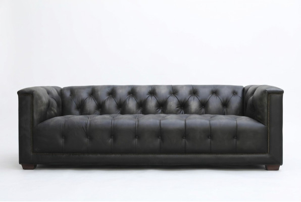 Chesterfield Vintage Czarny Shabby Skóra Sofa Skórzana Kanapy Sofa Kanapa