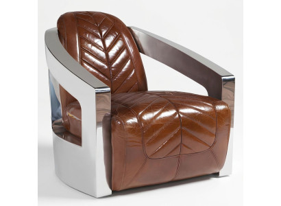 Vintage Retro Krzesło Skóra Fotel Lounge Club Design Luksusowe Meble Samolot