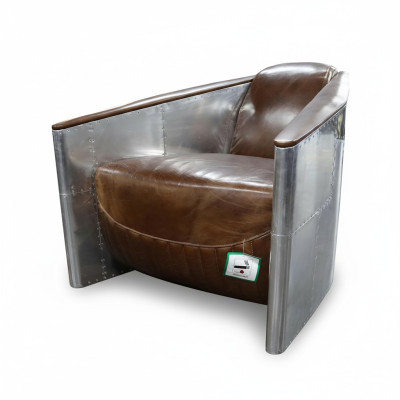 Sofa Aviator Fotel Prawdziwa skóra Couch club Lounge Vintage Aluminiowy Samolot Retro