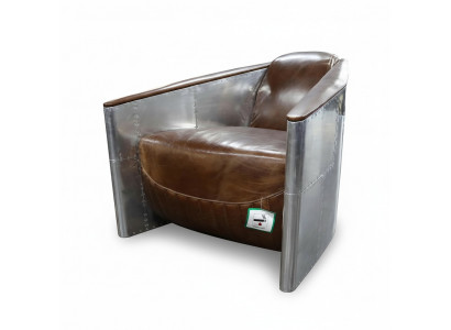 Sofa Aviator Fotel Prawdziwa skóra Couch club Lounge Vintage Aluminiowy Samolot Retro