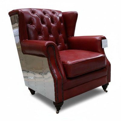 UszyFotel Prawdziwa skóra Vintage Chesterfield Skóra TelevisionFotel LeatherFotel Nowość