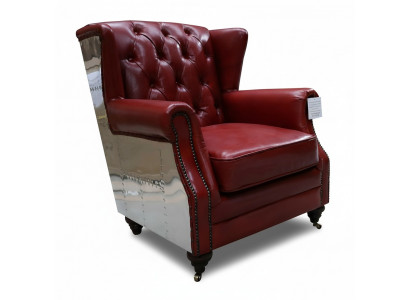 UszyFotel Prawdziwa skóra Vintage Chesterfield Skóra TelevisionFotel LeatherFotel Nowość