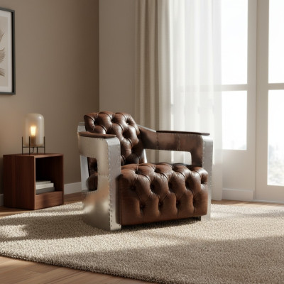 Piękne policzki do uszu w stylu vintage Chesterfield Fotel ClubFotel samolot