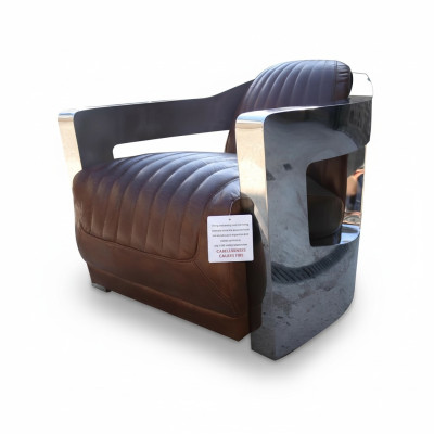 Aviator Meble Luksusowa Vintage Retro Shabby Skórzana Krzesło Designerska Sofa Fotel