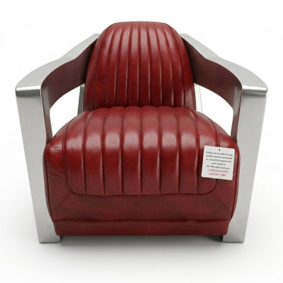 Vintage LederFotel Czerwony Prawdziwa skóra Retro Fotel Design ClubFotel aviator