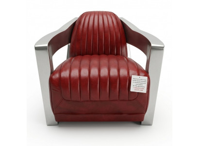 Vintage LederFotel Czerwony Prawdziwa skóra Retro Fotel Design ClubFotel aviator