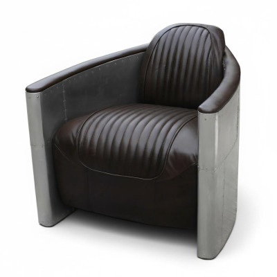 Sofa Aviator Fotel Couch club Lounge Aluminiowa Samolot Retro Prawdziwa skóra Vintage