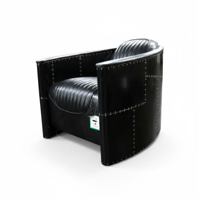 Sofa Aviator Fotel Couch club Lounge Vintage Aluminiowy Samolot Retro Prawdziwa skóra