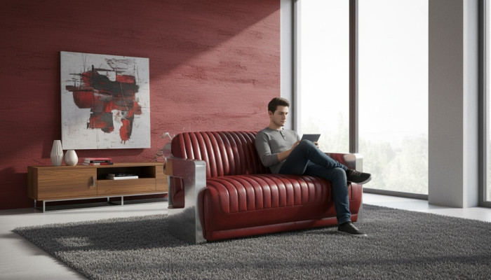 Sofa Vintage 2 miejsce do siedzenia Sofa skórzana Retro Meble Sofa Kanapa Podkładka Dwumiejscowa Nowa
