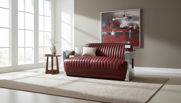 Sofa Vintage 2 miejsce do siedzenia Sofa skórzana Retro Meble Sofa Kanapa Podkładka Dwumiejscowa Nowa