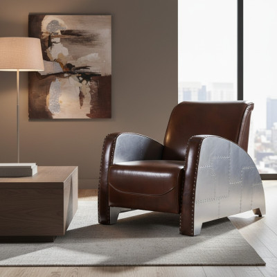 CocktailFotel Skóra Vintage LeatherFotel Fotel Aviator Lounge Club Meble Sofa