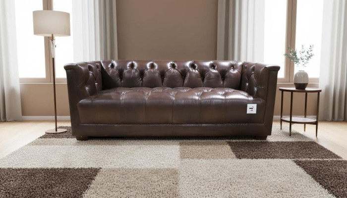 Sofa 3 miejsce do siedzenia Chesterfield 3 miejsce do siedzenia Vintage Brown Shabby Leather Sofa