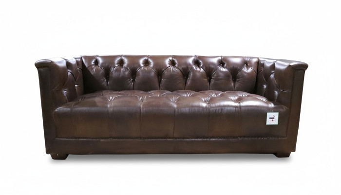 Sofa 3 miejsce do siedzenia Chesterfield 3 miejsce do siedzenia Vintage Brown Shabby Leather Sofa