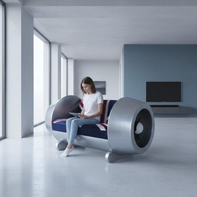 Sofa Aluminiowa Sofa Skórzana Meble Samolot Napęd Dyszy Luxury Meble Jack Unia Nowość