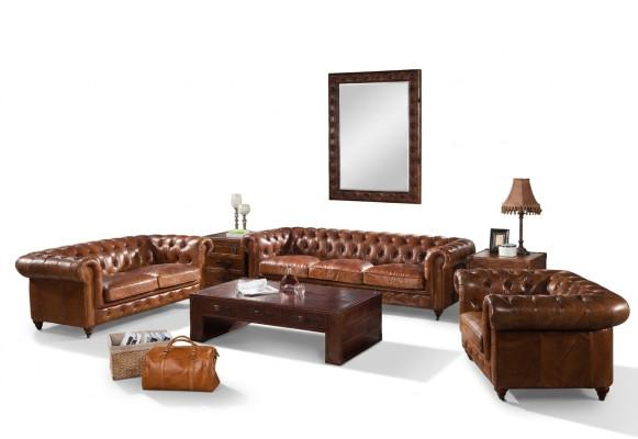 Zestaw sofowy 3 szt. Ustawić Zestaw Sofa Skórzana Kanapa Żywy krajobraz Ustawić Sofa Nowość