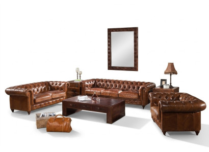 Zestaw sofowy 3 szt. Ustawić Zestaw Sofa Skórzana Kanapa Żywy krajobraz Ustawić Sofa Nowość