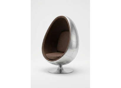 Design Retro Lounge Fotel miejsce siedzące Egg Ball Silver Obrotowy Aviator Space