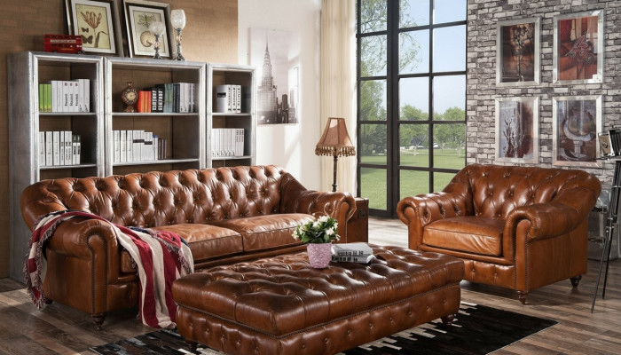 Podnóżek Club Lounge Chesterfield Stołek Włókienniczy Ottoman Design Ottoman