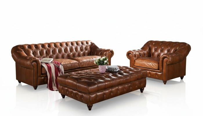Podnóżek Club Lounge Chesterfield Stołek Włókienniczy Ottoman Design Ottoman