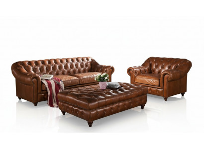 Podnóżek Club Lounge Chesterfield Stołek Włókienniczy Ottoman Design Ottoman