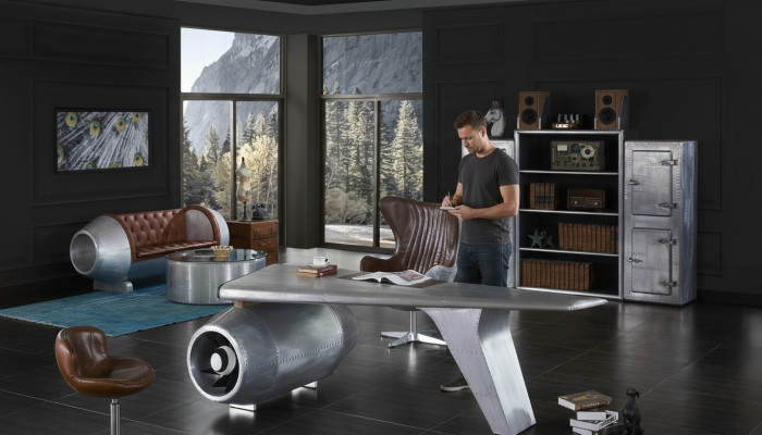 Skrzydło samolotu Biurko Biurko Tabela Aviator Design Luxury Meble