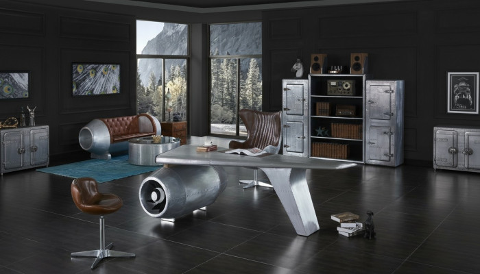 Skrzydło samolotu Biurko Biurko Tabela Aviator Design Luxury Meble