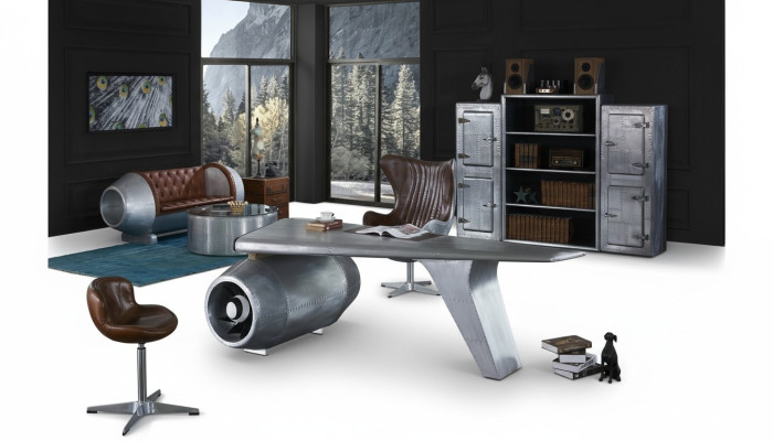 Skrzydło samolotu Biurko Biurko Tabela Aviator Design Luxury Meble
