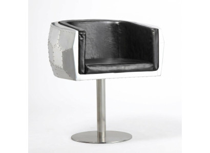 Krzesło Krzesła Skóra aluminium design Meble jadalnia fotel aviator Prawdziwa skóra