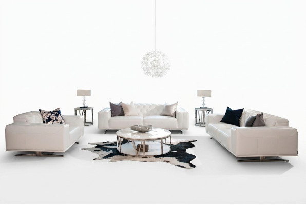 Chesterfield Zestaw sofowy Sofa Sofa Podkładka Zestaw Skóra 3+2+1 miejsce do siedzenia skórzana sofa