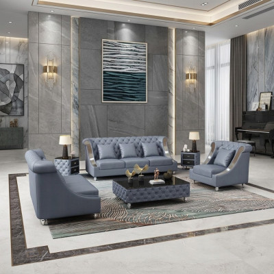 Skórzana Sofa Kanapa Żywy krajobraz Ustawić Design Modern 3 1 miejsce siedzące Sofa Nowość