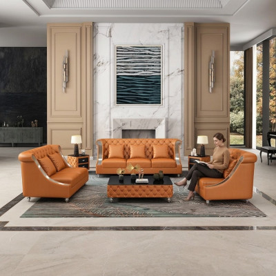 Projektant Trzy miejsce do siedzenia Sofa Podkładka Siedziba 3er Skóra Materiał Design Sofy