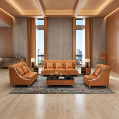 Projektant Trzy miejsce do siedzenia Sofa Podkładka Siedziba 3er Skóra Materiał Design Sofy