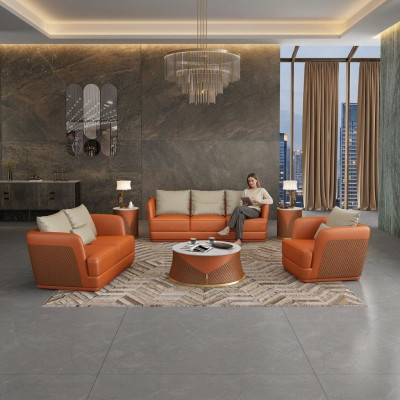 Skórzana sofa kanapa Żywy krajobraz 3 2 1 miejsce do siedzenia Ustawić Design Modern Sofa Couches