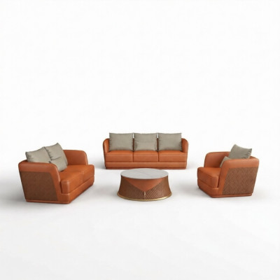 Skórzana sofa kanapa Żywy krajobraz 3 2 1 miejsce do siedzenia Ustawić Design Modern Sofa Couches