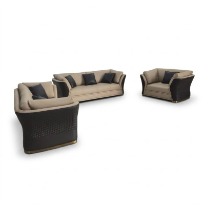 Skórzana sofa kanapa Żywy krajobraz Zestaw sofowy design couchen 321 miejsce do siedzenia