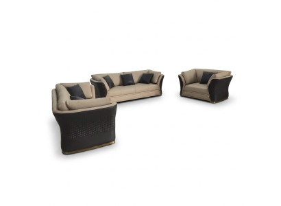 Skórzana sofa kanapa Żywy krajobraz Zestaw sofowy design couchen 321 miejsce do siedzenia
