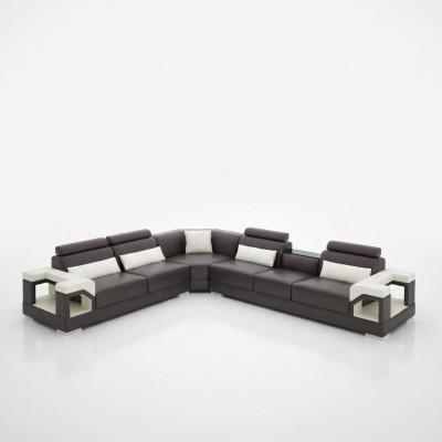 Skórzana sofa sofa kanapa Podkładka Żywy krajobraz Designerska skórzana sofa w kształcie litery L Ustawić