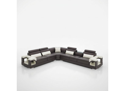 Skórzana sofa sofa kanapa Podkładka Żywy krajobraz Designerska skórzana sofa w kształcie litery L Ustawić