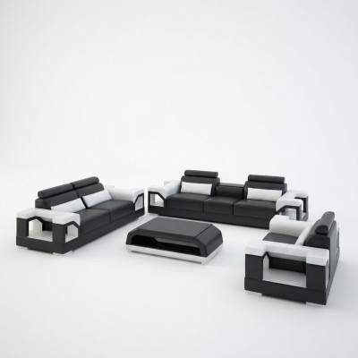 Sofa skórzana Kanapa Zestaw sofowy 321 Ustawić Design Nowoczesna Sofa USB miejsce do siedzenia na sofach