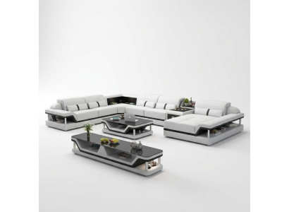 Sofa z USB Designer Żywy krajobraz Kształt U Couch Narożnikowa kanapa Podkładka Ustawić Nowość