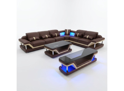 Żywy krajobraz LForm Narożnikowa kanapa stolik kawowy Kredens Design Żywy krajobraz USB 3-częściowy