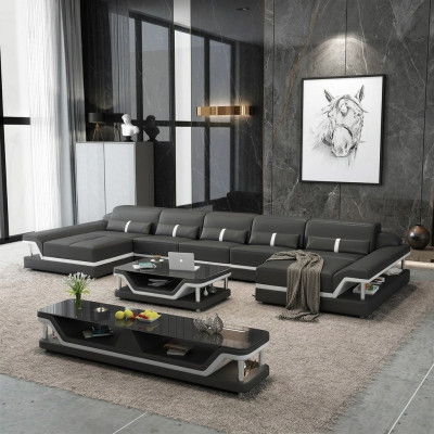 Narożnikowa kanapa Sofa Kanapa Sofa Żywy krajobraz skórzana sofa Skóra Meble salon Ustawić