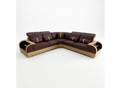 Kanapa Narożnikowa kanapa Skóra Żywy krajobraz Ustawić Design Nowoczesna sofa L-Shape LED USB