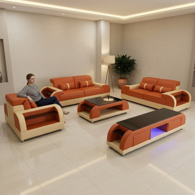 Zestaw sofowy Zestaw 3 2 1 miejsce do siedzenia stolik kawowy Kredens Ustawić Design Nowoczesny 5-częściowy.