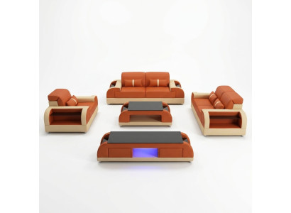 Design Zestaw sofowy 3 2 1 miejsce do siedzenia stolik kawowy 4 szt. Kompletny zestaw USB do salonu