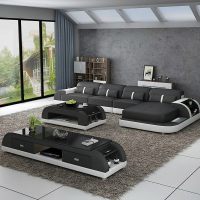 Żywy krajobraz Narożnikowa kanapa Sofa w kształcie litery L Couch Design Couch Skóra Modern Podkładka Nowość
