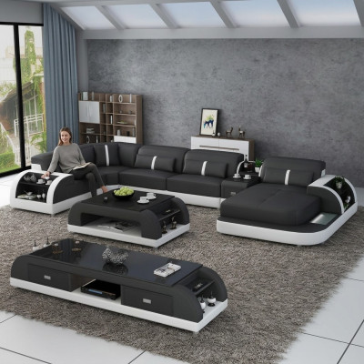 Modern Designer Narożnikowa kanapa U Shape Żywy krajobraz Couch Sofy Podkładka Narożnik Sofa Nowość