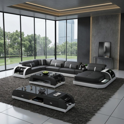 Modern Designer Narożnikowa kanapa U Shape Żywy krajobraz Couch Sofy Podkładka Narożnik Sofa Nowość