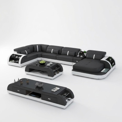Modern Designer Narożnikowa kanapa U Shape Żywy krajobraz Couch Sofy Podkładka Narożnik Sofa Nowość