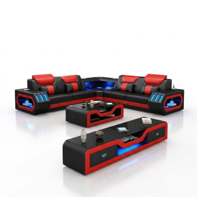 L Shape Designer Żywy krajobraz Podkładka Narożnikowa kanapa Narożnik Ustawić Sofa Couch Narożnik led
